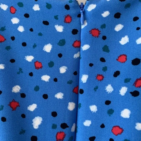 ISAAC MIZRAHI BLUE SHORT SLEEVE CONFETTI DRESS RIBBON BELT - Picture 9 of 16